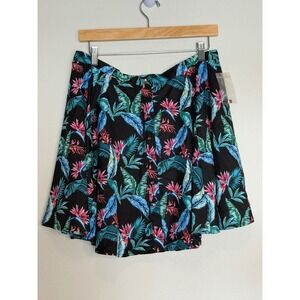 Dixxon Flannel Co Turks Black Tropical Paradise Button Front Skirt L